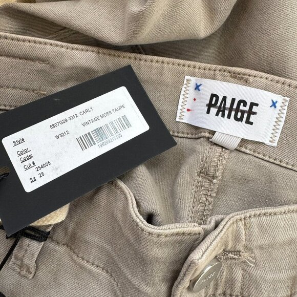 NWT Paige Carly Pant High Rise Crop Wide Leg Jean Drawstring Trousers Moss 26 - Picture 9 of 12